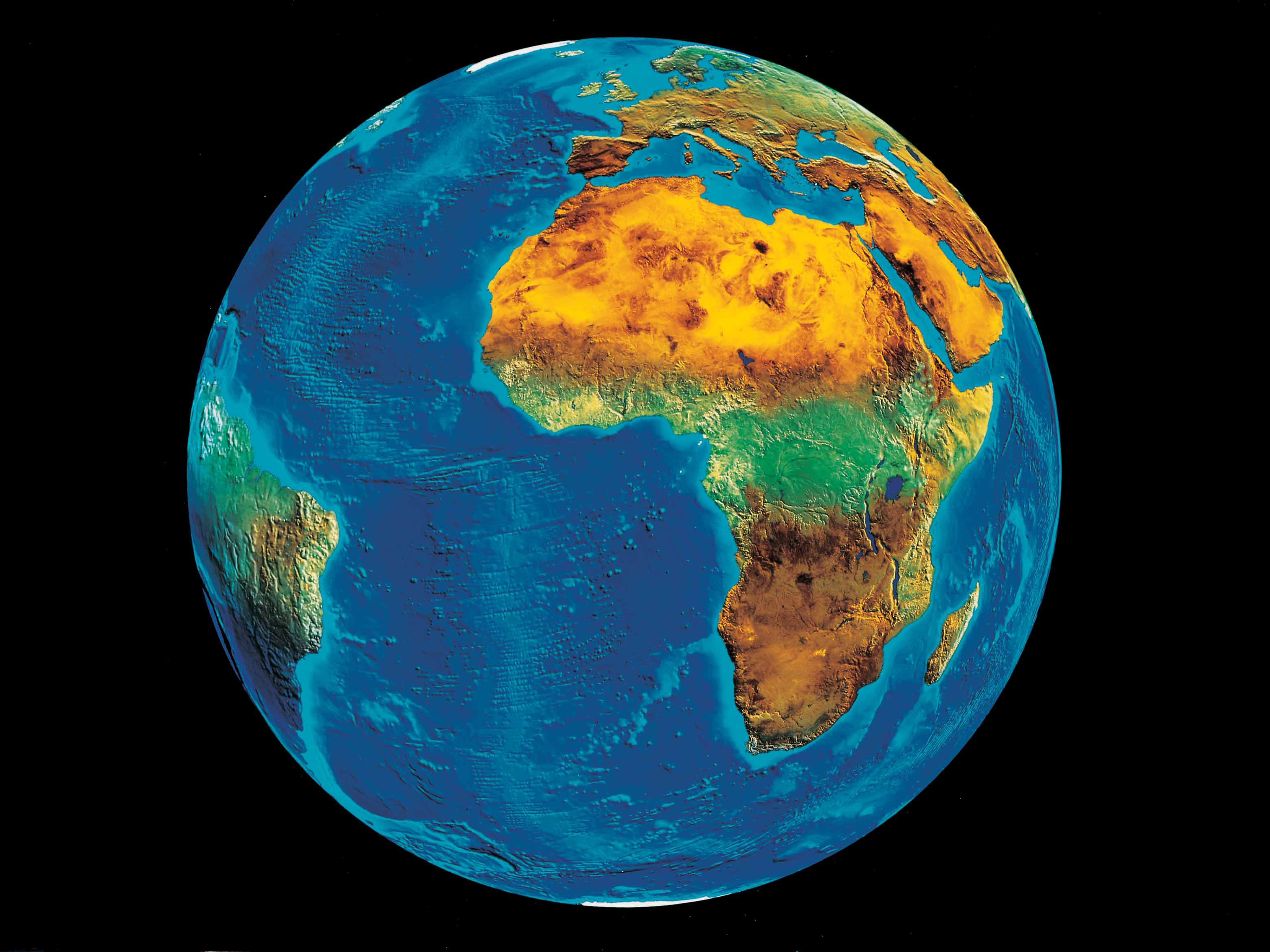 A cloud-free image of the Earth